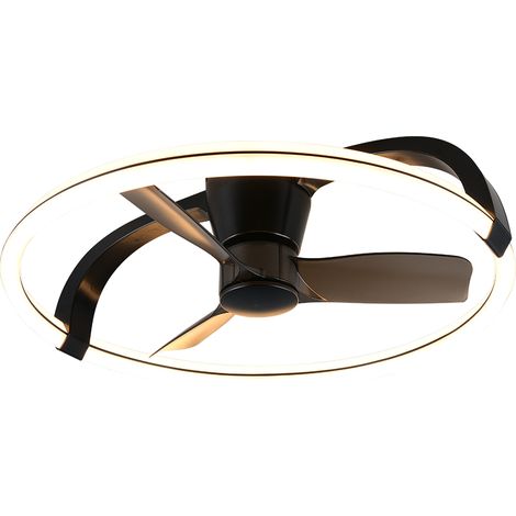 Plafonnier ventilateur stockholm led 37w 4300lm cct 2700 6500k noir mat 735cm ip20 - trio 205243654 205243654 205243654 205243654 205243654 (1/3)