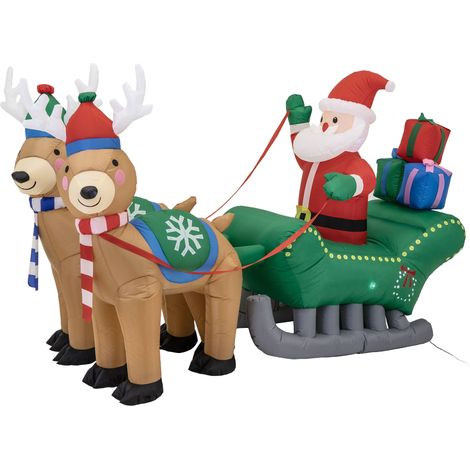 Babbo Natale gonfiabile, decorazione natalizia, slitta e renne gonfiabili JUMIhome