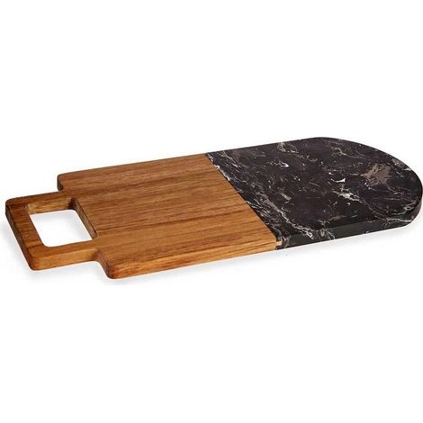Planche à découper en marbre noir avec poignée 38x18 cm (1/2)