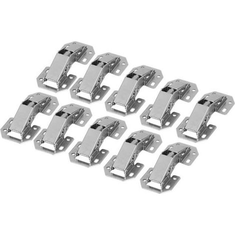 (argent)10pcs - set charnière de porte Type d'installation facile Armoire Armoire Garde-robe Porte Meuble pliant -CWU (1/4)