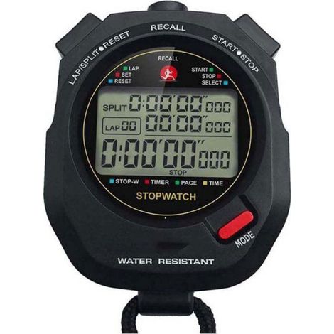 Chronomètre professionnel, chronomètre de sport numérique avec compte à rebours, mémoire de 100 tours, cadeau idéal pour la (1/4)