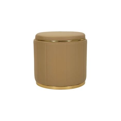 Pouf london avec rangement marron ø 46,5x44 (1/5)