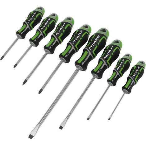 Sealey Premier GripMAX® Screwdriver Set 8pc - Hi-Vis Green AK4322HV