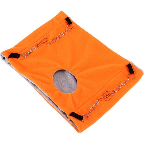Isolierte Doppelschicht-Hängematte für Gleithörnchen, Papageien und Eichhörnchen Hängeschlafsack für Hamster orange Hängematte (1/5)