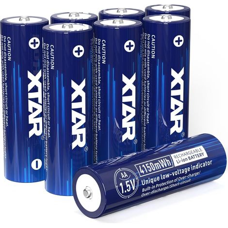 Piles AA AA rechargeables 1,5 V 4150 mWh 1,5 V AA (8 pack-4150 mWh AA) (1/5)