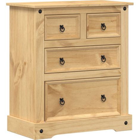 Cassettiera Corona 80x43x91 cm in Legno Massello di Pino vidaXL