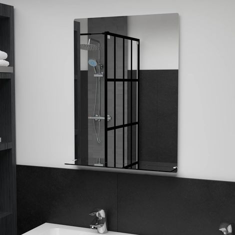 Miroir mural,Miroir déco avec étagère 50x70 cm Verre trempé CFW50579 (1/5)