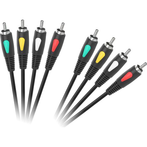 Cavo audio RCA con connettore a strozzo, 3 m, 4RCA-4RCA, Cabletech Eco-Line (1/2)
