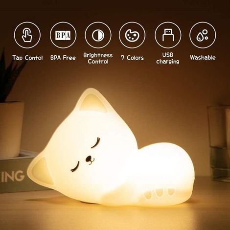 Baby-Nachtlicht, wiederaufladbares LED-Nachtlicht für Kinder, berührungsempfindliche Nachttischlampe, perfektes Geschenk für Kinder und Erwachsene.