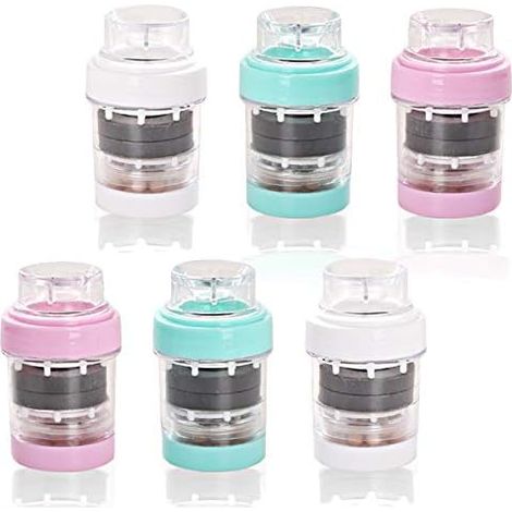 6pcs mini filtre à eau de robinet robinet deau au charbon actif charbon robinet leau cartouche de filtre purificateur propre robinet de filtre à eau de cuisine de douche dappoint (1/5)