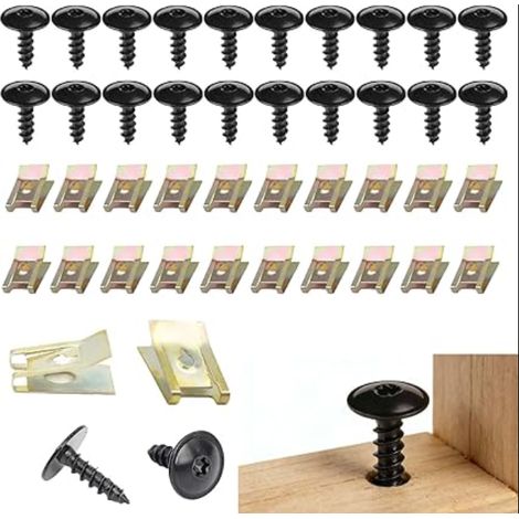 Clips écrous en U métalliques vis de fixation sous‑caisse passage de roue garde‑boue protège‑boue fixations universelles auto (1/5)