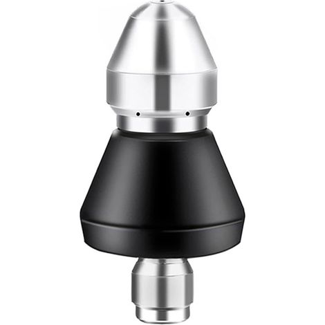 Buse de nettoyage haute pression pour canalisations, buse en acier inoxydable, 1 buse avant et 4 buses arrière, raccord rapide 1/4". (1/5)