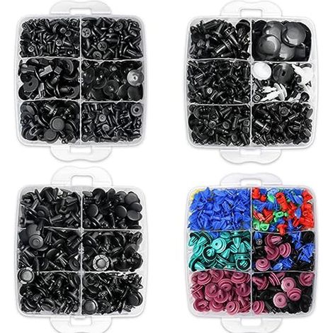 1281-teiliges Kfz-Befestigungsset mit Clips und Kunststoffbefestigungen in 38 Größen, inklusive Drucknieten-Set für Stoßstangen, inklusive Abzieher und Aufbewahrungsbox für Türverkleidungen und Kotflü (1/5)