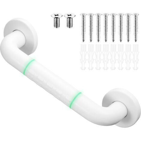 Barre d'appui pour Personnes Âgées, Barre de Maintien Douche 30cm, Barre de Maintien WC Pour Salle de Bain en Acier Inoxydable, Barres d'appui de Salle de Bain, Blanc (1/5)