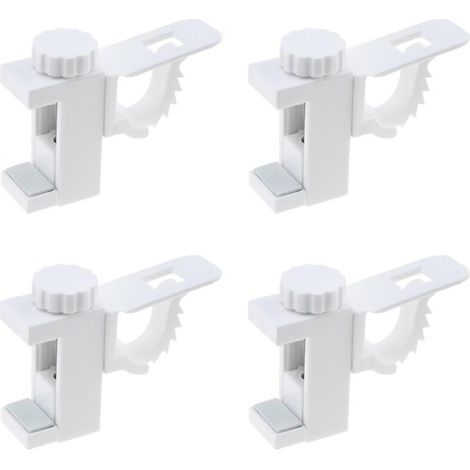 4 Pièces Support de Support de Pince Porte-rideaux,Support De Support De Pince Porte-Rideaux, Barre Transversale Réglable Tringle à Rideaux Stockage De Serviette Crochet pour Organisateur (1/5)