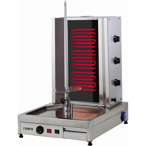 Grill Kebab Électrique - Inox - 40kg - 3 Éléments - 530x650x780mm - Saro