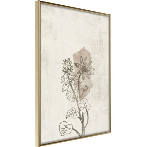 Affiche Murale Encadrée "Life of Plants" 40 x 60 cm Or (1/2)