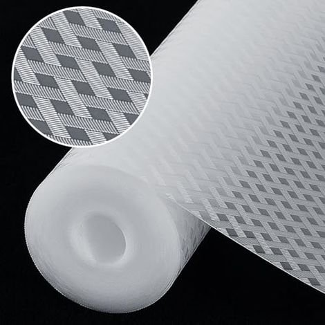 Tapis Fond de Tiroir, Tapis de tiroir Non-Adhésif Antiderapant, Tapis de Frigo Peut être Coupé en Taille pour Protection Tiroir Plac