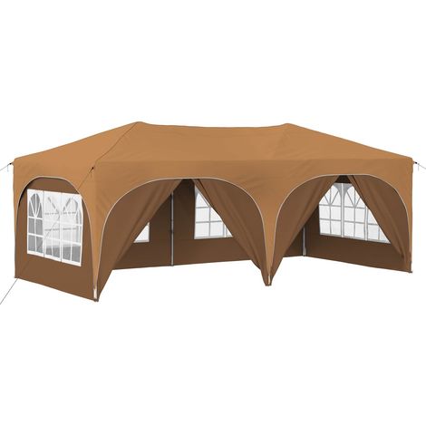 vidaXL Pop-up Party Tent 575 x 288 x 245 cm Beige Oxford Fabric