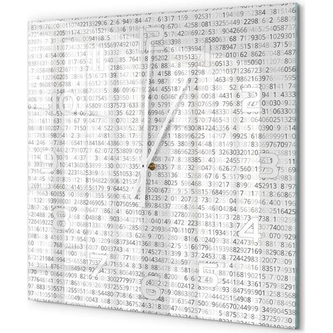 Grande Horloge Murale Carrée Décorative Verre Trempé Silencieuse Design Moderne Code binaire 60x60 cm (1/5)
