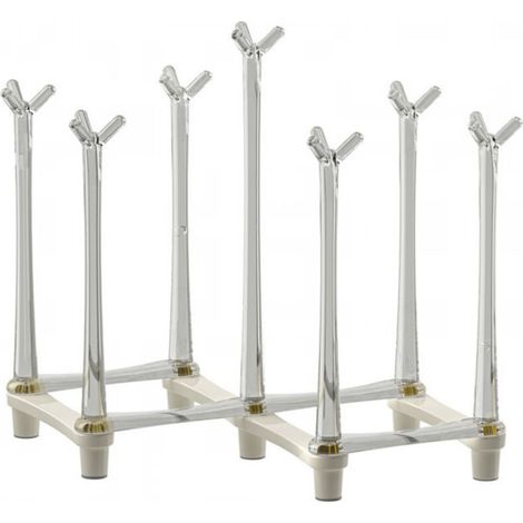 Égouttoir à vaisselle blanc, hauteur 18,5 cm, adapté pour tasses à eau, tasses à café, tasses à thé et tous autres plats de cuisine (1/5)
