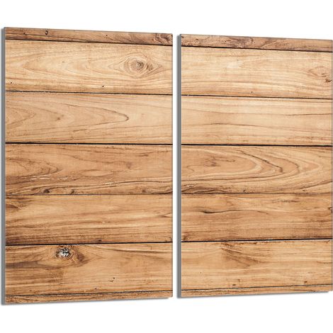 Plaque de protection en verre pour poêle 2x30x52 Bois