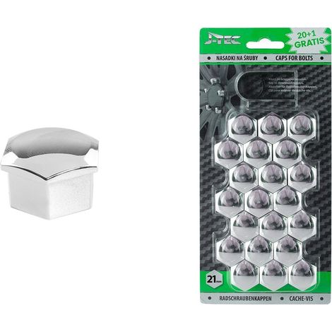 Tapones de pernos cromados de 21 mm
