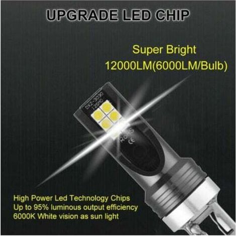 Kit Fari LED H7 200W con Decoder, Luce Bianca 6000K, Nero (1/3)