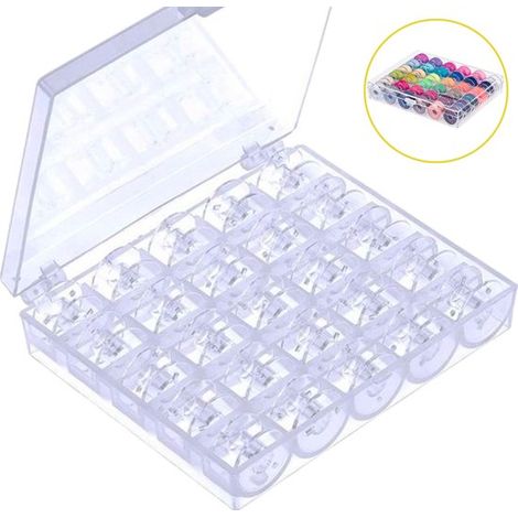 Lot de 25 canettes pour machine à coudre - Bobines universelles robustes - 2 x 1 cm - Accessoire de couture (1/5)