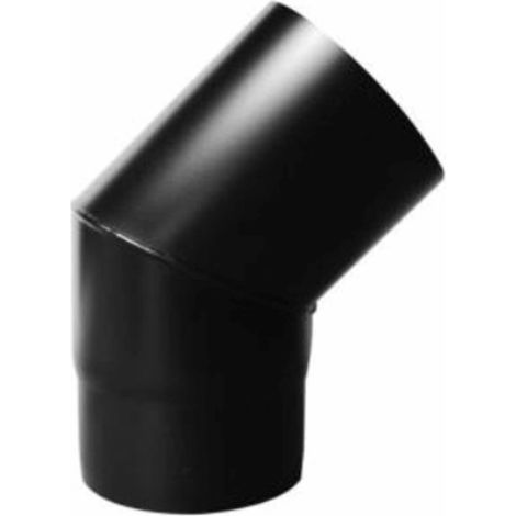 CURVA CANNA FUMARIA FUMI CONDOTTO 45 GRADI DIAM.80mm NERO PELLET