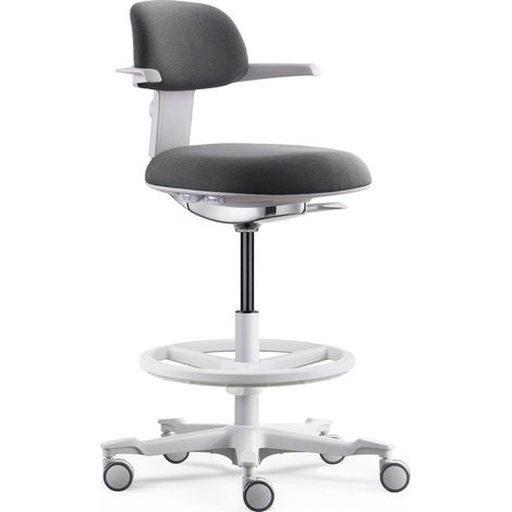 Arbeitsstuhl / Counterstuhl TOP WORK 40 W Sitz Stoff / Rücken Stoff dunkelgrau hjh OFFICE (1/5)