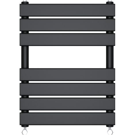 Bathroom Flat Panel Heated Towel Rail Radiator Central Heating 650x500mm Black (1/3)