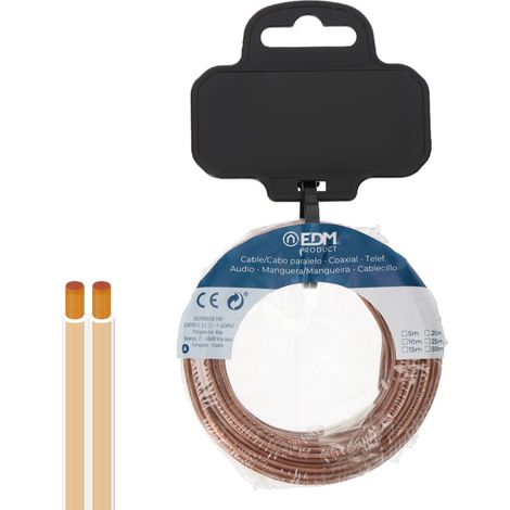 Carrete Kabel parallel transparente Farbe 2x0,75mm² 25m (Audio und Video) EDM