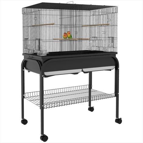 Cage pour oiseaux Acier Grande pour Perroquets avec Roulettes (1/5)
