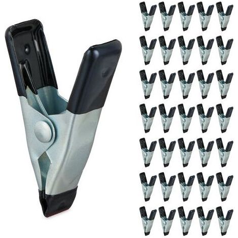 Lot de 36 serre-joints, pinces à colle pour bricolage, modélisme, métal, largeur de serrage 20 mm, petites pinces noires (1/5)