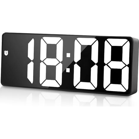 Réveil Numérique, Horloge Digitale avec Écran LED, Horloge Numérique Aver Température, Luminosité Réglable sur 4 Niveaux, Snooze, Commande Vocale, 12/24H, 3 Modes de Réveil, Port USB-C (1/5)