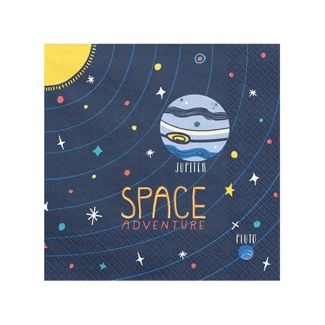 Serviettes de table PartyDeco Cosmos 33x33cm, paquet de 20 pièces (1/5)