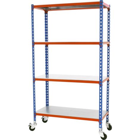 Simonrack Étagère moderne métal bleu orange galvanisé