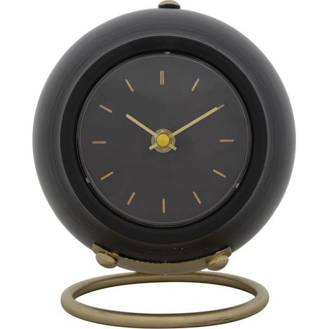 Orologio da tavolo Ball in ferro nero e oro