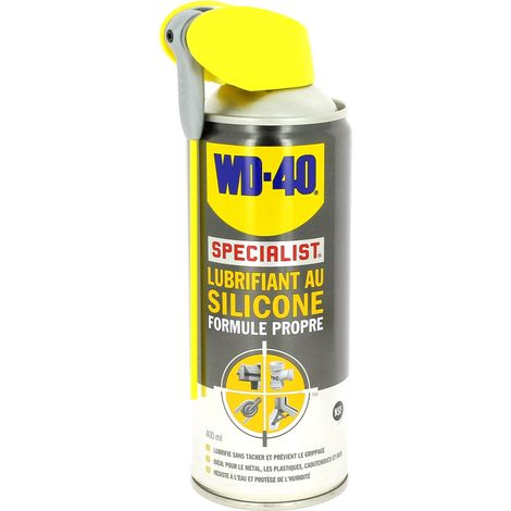 Wd-40 – Lubrifiant au silicone 400ml – Protection contre l'humidité – Pour mécanismes délicats et surfaces glissantes – Application facile