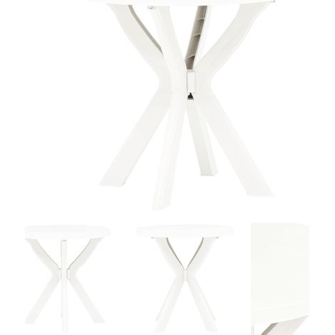 The Living Store -  Bistrotisch Weiß Ø70 cm Kunststoff (1/5)