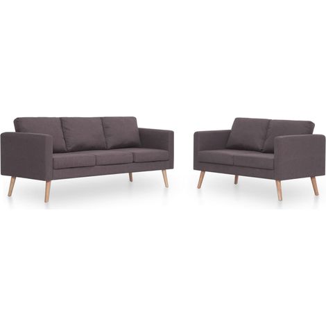 Conjunto de sofás de 2 plazas para salón salón piezas interior hogar tela topo 020020259
