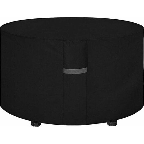 Housse de table ronde extérieure anti-poussière et étanche en plein air noir 128 71cm