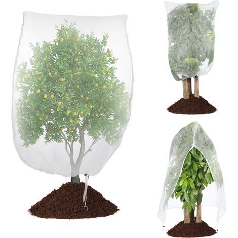 Lot de 4 filets de protection contre les insectes, à mailles fines, avec fermeture éclair et cordon de serrage, respirants, résistants à la déchirure, pour protéger les arbres fruitiers, les