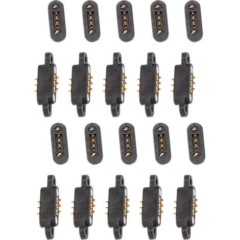 10 pares de conectores magnéticos Pogo de 3 posiciones con imanes de resorte, paso de 2-3 mm y orificios pasantes. (1/4)