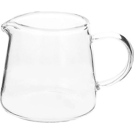 Tasse à lait en verre, cafetière en verre transparent simple et résistant à la chaleur, pot à lait-10X10X10CM-Transparent (1/3)