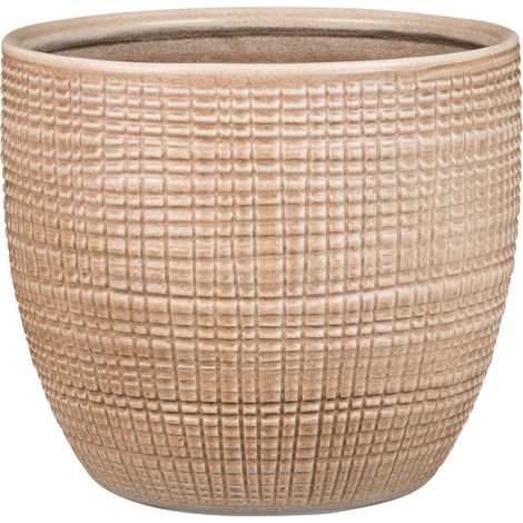 Scheurich Corteza, Blumentopf aus Keramik,  Farbe: Canela, 25,5 cm Durchmesser, 22,1 cm hoch, 8 l Vol.