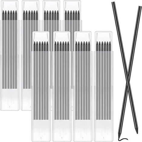 Mine Crayon Chantier28mmRecharges pour Crayons de Charpentier Solides RemplacementRecharges de Mines de Imperméables à L'eau 48pcs 2.8mm (1/4)