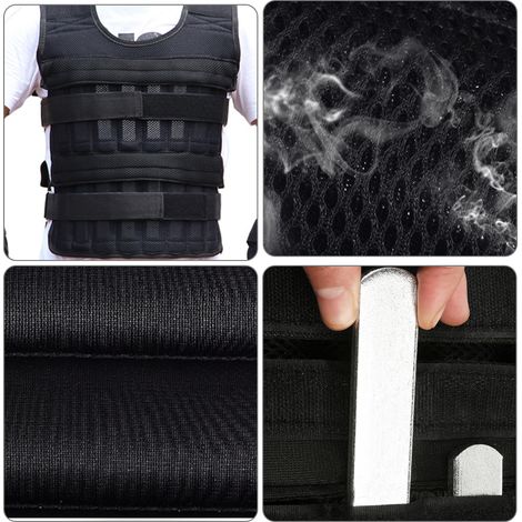 Gilet d'entraînement lesté 8kg, plaques d'acier d'entraînement, Fitness, poids de course (1/5)