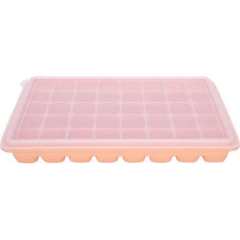 Eiswürfelform aus Silikon, wiederverwendbar, 40 Mulden, mit Deckel, für die Küche, Orange (1/5)